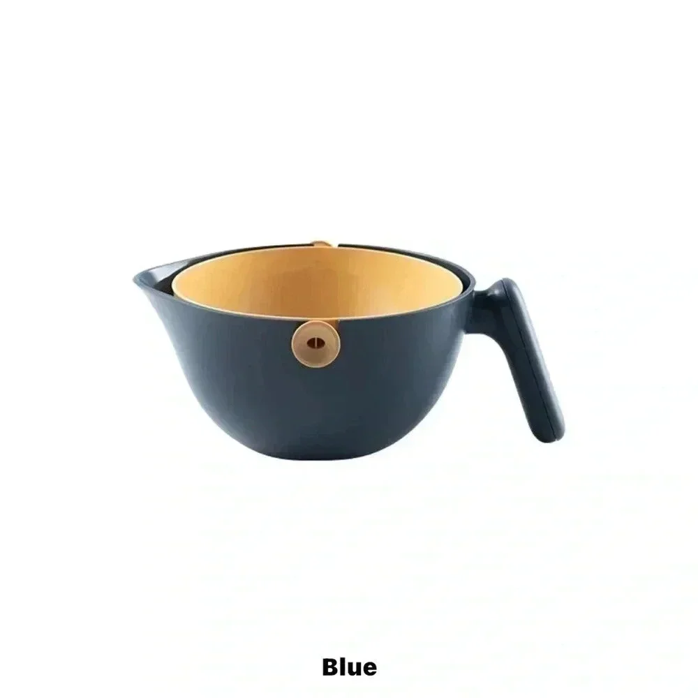 Double Layer Washing Bowl Drain Basket Single Handle Plastic Kitchenware